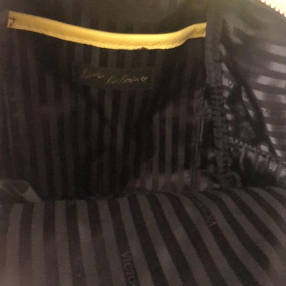 Lemon yellow Victoria’s Secret mini/baby backpack w/ gold chain strap detail main image 4